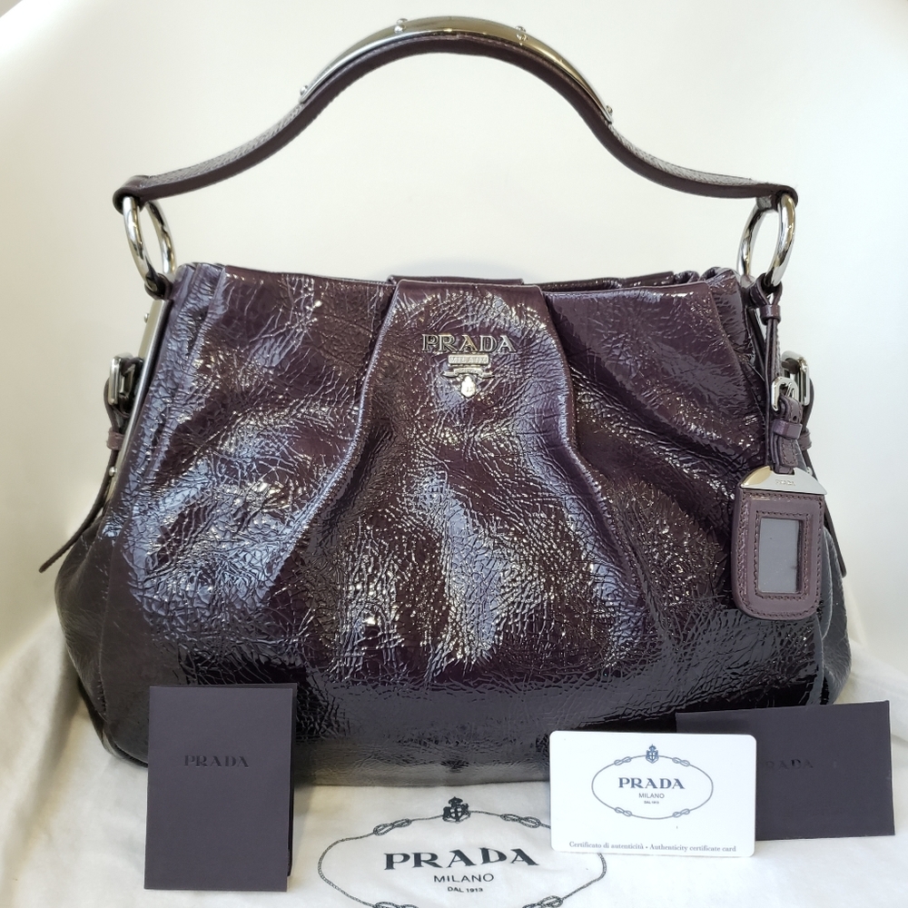 NEW Prada Ombre Vernice Sfumata Patent Leather